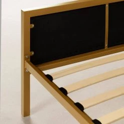 Maliza Black and Gold Queen Size Bed 63 in. W with Headboard by South Shore -South Shore Shop black and gold south shore platform beds 13478 1f 1000