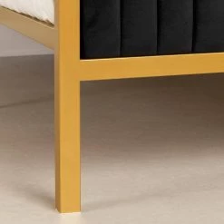 Maliza Black and Gold Queen Size Bed 63 in. W with Headboard by South Shore -South Shore Shop black and gold south shore platform beds 13478 44 1000