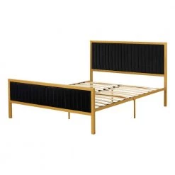 Maliza Black and Gold Queen Size Bed 63 in. W with Headboard by South Shore
