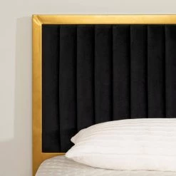 Maliza Black and Gold Queen Size Bed 63 in. W with Headboard by South Shore -South Shore Shop black and gold south shore platform beds 13478 fa 1000