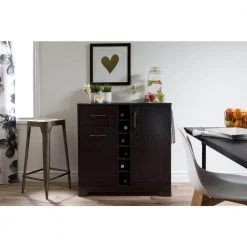 Vietti 6-Bottle Black Oak Bar Cabinet by South Shore -South Shore Shop black oak south shore bar cabinets 9043770 31 1000