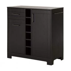 Vietti 6-Bottle Black Oak Bar Cabinet by South Shore
