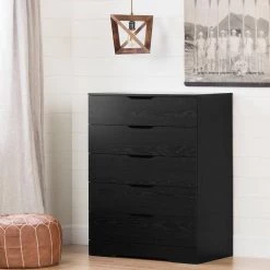 Holland 5-Drawer Black Oak Chest by South Shore -South Shore Shop black oak south shore chest of drawers 11292 fa 1000