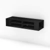 City Life 50-Disk Capacity Wall Mounted Media Console in Black Oak by South Shore