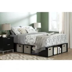 Flexible Black Oak Full-Size Storage Bed by South Shore 13 Flexible Black Oak Full-Size Storage Bed by South Shore -South Shore Shop black oak south shore platform beds 10487 31 1000