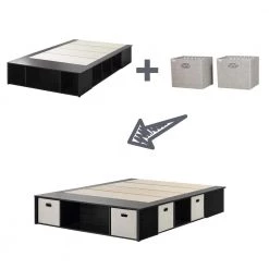 Flexible Black Oak Full-Size Storage Bed by South Shore 12 Flexible Black Oak Full-Size Storage Bed by South Shore -South Shore Shop black oak south shore platform beds 10487 44 1000