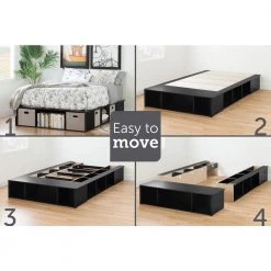 Flexible Black Oak Full-Size Storage Bed by South Shore 11 Flexible Black Oak Full-Size Storage Bed by South Shore -South Shore Shop black oak south shore platform beds 10487 4f 1000