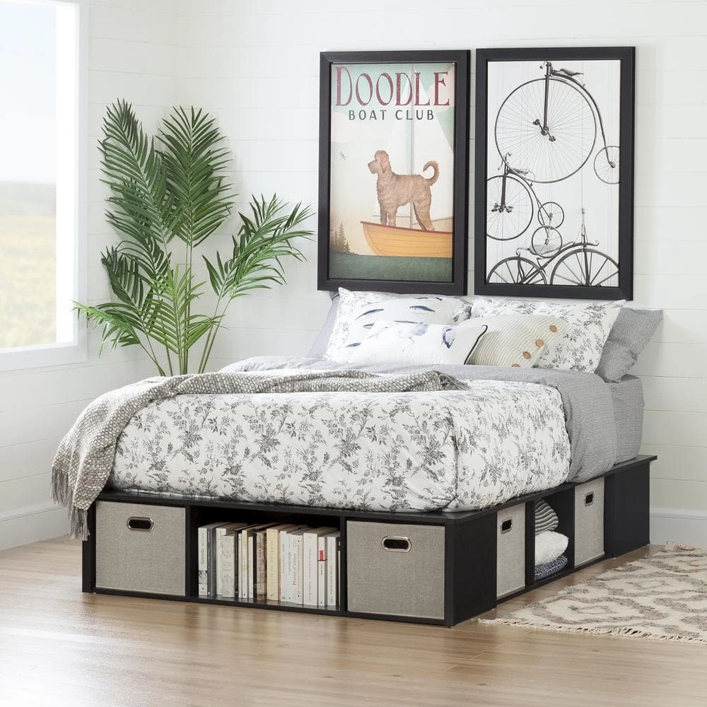 Flexible Black Oak Full-Size Storage Bed by South Shore 2 Flexible Black Oak Full-Size Storage Bed by South Shore - Image 2