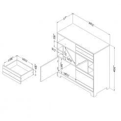 Vietti Bar Cabinet with Bottle Storage and Drawers, Black Oak by South Shore -South Shore Shop black oak south shore sideboards buffet tables 10470 40 1000