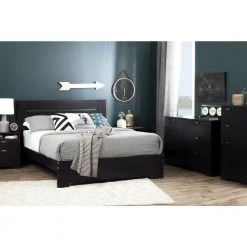 Reevo 1-Drawer Black Onyx Nightstand by South Shore -South Shore Shop black onyx south shore nightstands 10260 31 1000