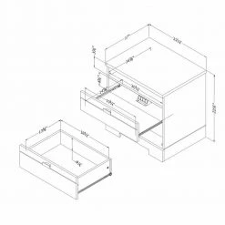 Reevo 1-Drawer Black Onyx Nightstand by South Shore -South Shore Shop black onyx south shore nightstands 10260 40 1000