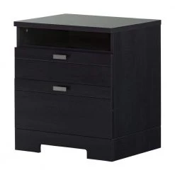 Reevo 1-Drawer Black Onyx Nightstand by South Shore
