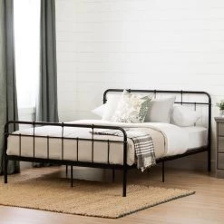 Versa Queen-Size Metal Platform Bed in Black by South Shore -South Shore Shop black south shore platform beds 11683 40 1000