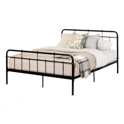 Versa Queen-Size Metal Platform Bed in Black by South Shore -South Shore Shop black south shore platform beds 11683 44 1000