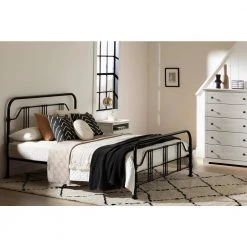 Avilla Black Queen Size Bed 63.5 in. W with Headboard by South Shore -South Shore Shop black south shore platform beds 14353 31 1000