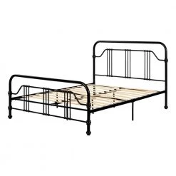 Avilla Black Queen Size Bed 63.5 in. W with Headboard by South Shore