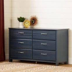 Asten 6 -Drawer Blueberry Dresser 31.25 in. H x 53.5 in. W x 19.5 in. D by South Shore -South Shore Shop blueberry south shore kids dressers 12723 4f 1000