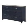 Asten 6 -Drawer Blueberry Dresser 31.25 in. H x 53.5 in. W x 19.5 in. D by South Shore