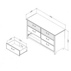 Asten 6 -Drawer Blueberry Dresser 31.25 in. H x 53.5 in. W x 19.5 in. D by South Shore -South Shore Shop blueberry south shore kids dressers 12723 77 1000