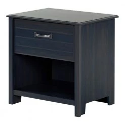 Asten 1 -Drawer Blueberry Nightstand 22.5 in. H x 21.75 in. W x 17.5 in. D by South Shore