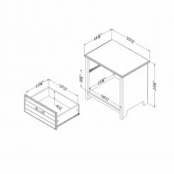 Asten 1 -Drawer Blueberry Nightstand 22.5 in. H x 21.75 in. W x 17.5 in. D by South Shore -South Shore Shop blueberry south shore kids nightstands 12725 fa 1000