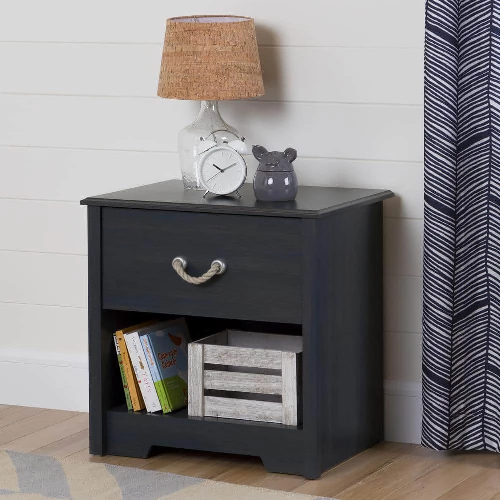 Aviron 1-Drawer Blueberry Nightstand by South Shore 1 Aviron 1-Drawer Blueberry Nightstand by South Shore