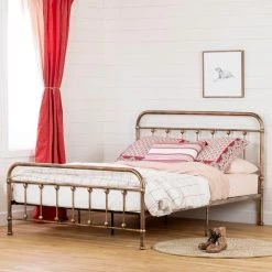 Prairie Bronze Queen Size Bed 64.75 in. Wwith Headboard by South Shore -South Shore Shop bronze south shore platform beds 13068 c3 1000