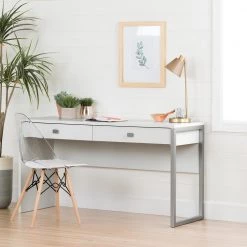 Annexe 19.3 in. Width Standard Clear and White Plastic Guest Office Chair by South Shore -South Shore Shop clear and white south shore guest office chairs 100275 31 1000