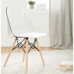 Annexe 19.3 in. Width Standard Clear and White Plastic Guest Office Chair by South Shore -South Shore Shop clear and white south shore guest office chairs 100275 fa 1000
