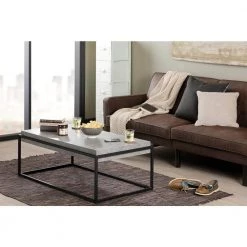 Mezzy 44 in. Concrete Gray/Black Large Rectangle Wood Coffee Table by South Shore -South Shore Shop concrete gray and black south shore coffee tables 12066 31 1000