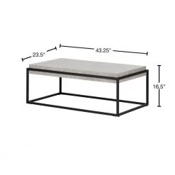 Mezzy 44 in. Concrete Gray/Black Large Rectangle Wood Coffee Table by South Shore -South Shore Shop concrete gray and black south shore coffee tables 12066 40 1000