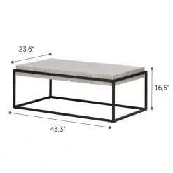 Mezzy 44 in. Concrete Gray/Black Large Rectangle Wood Coffee Table by South Shore -South Shore Shop concrete gray and black south shore coffee tables 12066 44 1000