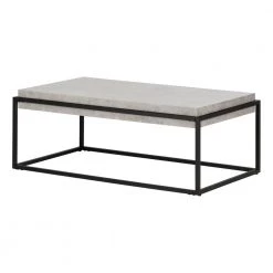Mezzy 44 in. Concrete Gray/Black Large Rectangle Wood Coffee Table by South Shore
