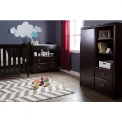 Fundy Tide 2-Drawer Espresso Changing Table by South Shore -South Shore Shop espresso south shore changing tables 9024331 31 1000