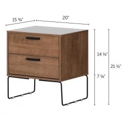 Slendel 2-Drawer Exotic Wood Nightstand 21.5 in X 15.75 in X 20 in by South Shore -South Shore Shop exotic wood south shore nightstands 12667 4f 1000