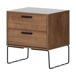 Slendel 2-Drawer Exotic Wood Nightstand 21.5 in X 15.75 in X 20 in by South Shore