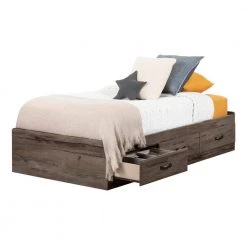 Asten Brown Fall Oak Twin Bed by South Shore 14 Asten Brown Fall Oak Twin Bed by South Shore -South Shore Shop fall oak south shore kids beds 12733 fa 1000