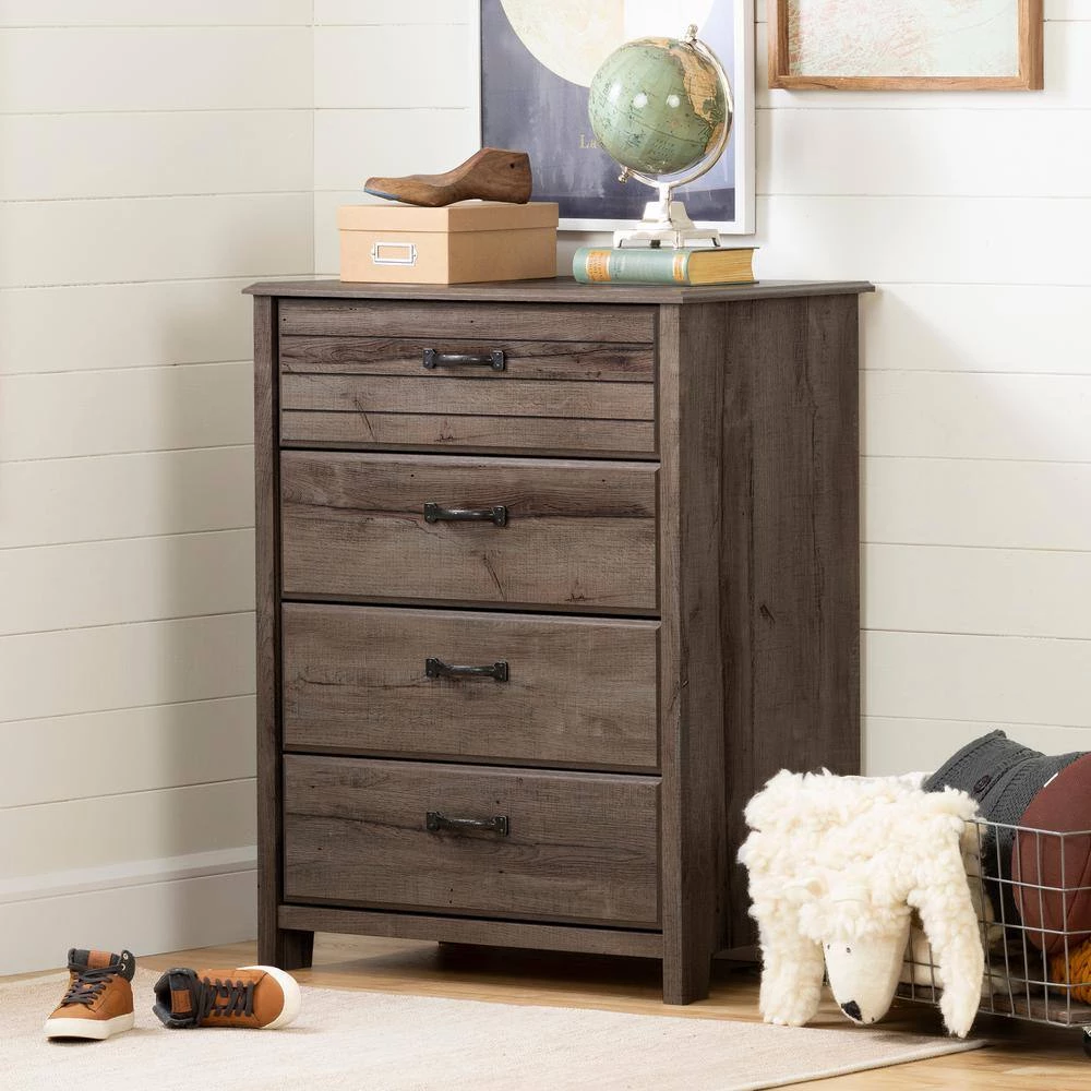 Asten 4-Drawer Fall Oak Chest 40 in. H x 31.25 in. W x 19.5 in. D by South Shore 9 Asten 4-Drawer Fall Oak Chest 40 in. H x 31.25 in. W x 19.5 in. D by South Shore - Image 9