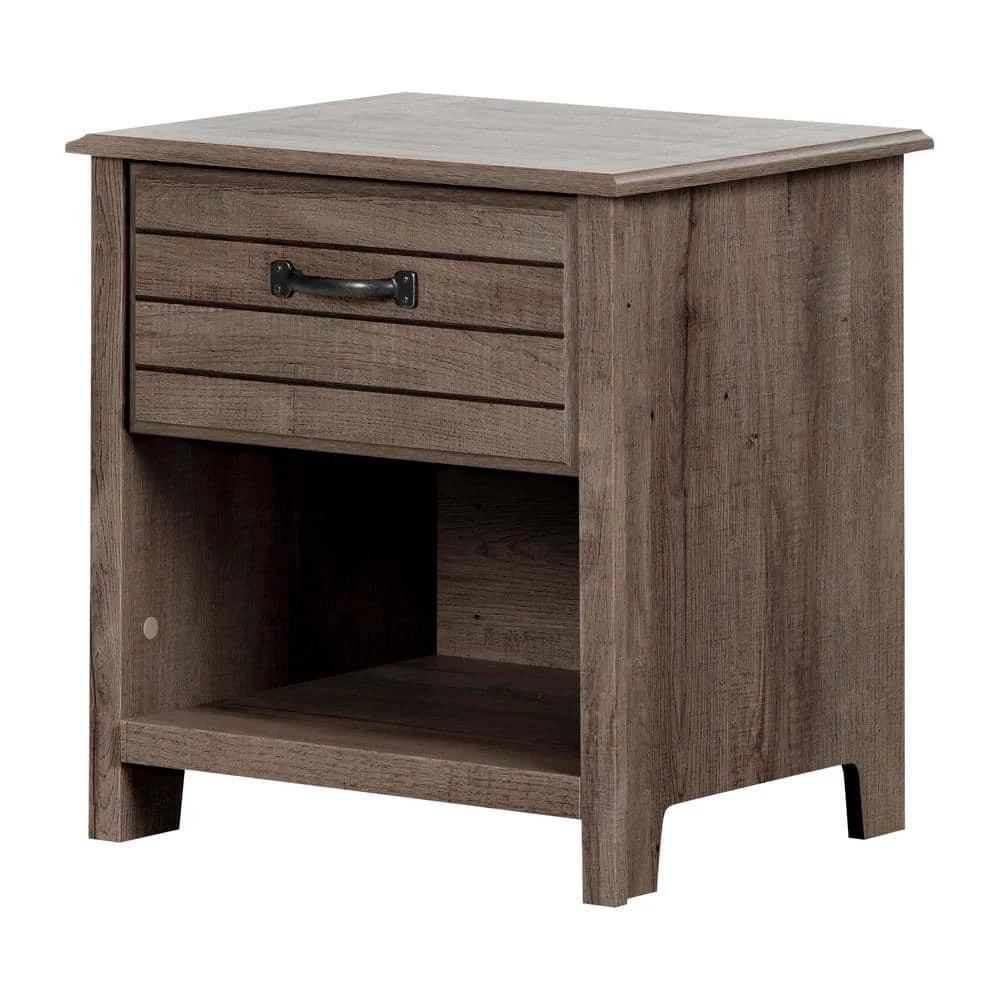 Ulysses 1-Drawer Fall Oak Nightstand by South Shore 1 Ulysses 1-Drawer Fall Oak Nightstand by South Shore