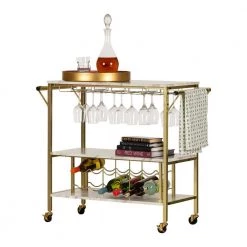 Maliza Bar Cart with Wine Bottle Storage and Wine Glass Rack Faux Carrara Marble by South Shore 20 Maliza Bar Cart with Wine Bottle Storage and Wine Glass Rack Faux Carrara Marble by South Shore -South Shore Shop faux carrara marble and gold south shore bar carts 12805 fa 1000