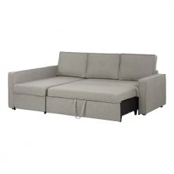 Live-it Cozy 1-Piece Gray Fog Polyester Sectional Sofa with Reversible Sleeper and Removable Cushions by South Shore -South Shore Shop gray fog south shore sectional sofas 100308 c3 1000
