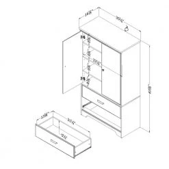 Versa Gray Maple Armoire by South Shore -South Shore Shop gray maple south shore armoires wardrobes 10604 1f 1000