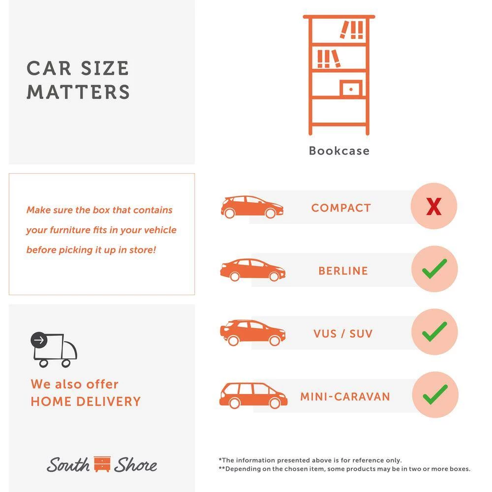 57.62 in. Gray Maple Faux Wood 4-shelf Standard Bookcase with Adjustable Shelves by South Shore 6 57.62 in. Gray Maple Faux Wood 4-shelf Standard Bookcase with Adjustable Shelves by South Shore - Image 6