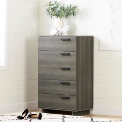Cavalleri 5-Drawer Gray Maple Chest of Drawers by South Shore -South Shore Shop gray maple south shore chest of drawers 12226 c3 1000