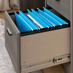 44.75 in. Gray Maple Rectangular 3 -Drawer Computer Desk with Hutch by South Shore -South Shore Shop gray maple south shore computer desks 12108 77 1000