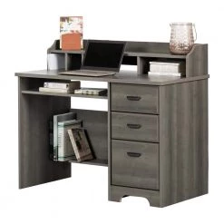 44.75 in. Gray Maple Rectangular 3 -Drawer Computer Desk with Hutch by South Shore -South Shore Shop gray maple south shore computer desks 12108 c3 1000