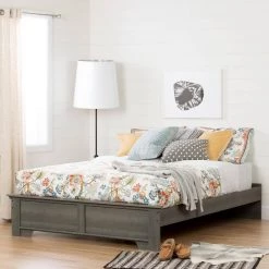 Versa Queen-Size Platform Bed in Gray Maple by South Shore
