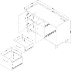 Kozack Gray Oak Accent Cabinet Credenza with 2-Drawers by South Shore -South Shore Shop gray oak south shore accent cabinets 13335 77 1000