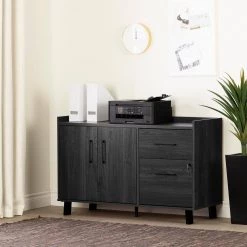 Kozack Gray Oak Accent Cabinet Credenza with 2-Drawers by South Shore -South Shore Shop gray oak south shore accent cabinets 13335 c3 1000