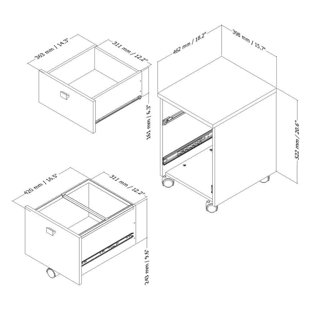 Interface Gray Oak File Cabinet by South Shore 3 Interface Gray Oak File Cabinet by South Shore - Image 3